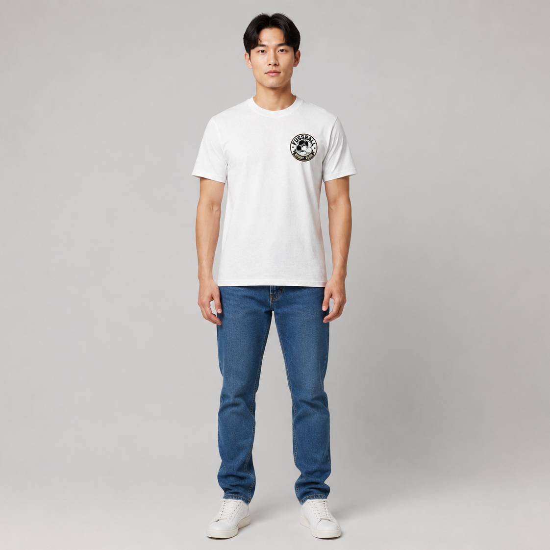 Fussball Fan - Weißes T-shirt- UPGRAYZ
