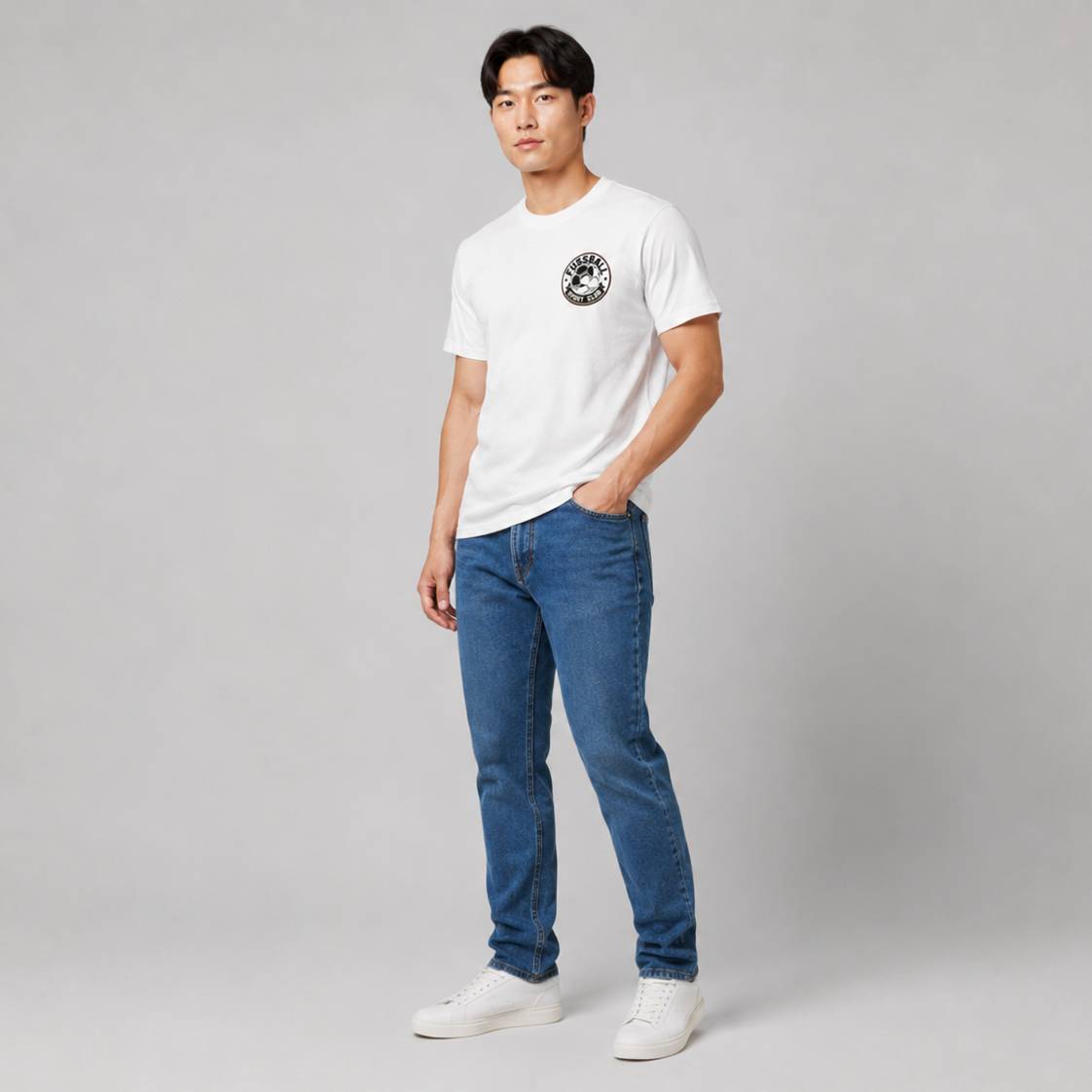 Fussball Fan - Weißes T-shirt- UPGRAYZ