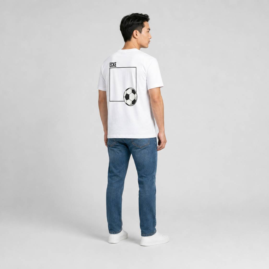 Fussball-Das Runde muss in die Ecke- Weisses T-shirt- UPGRAYZ