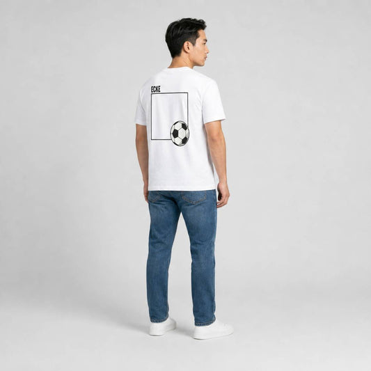 Fussball-Das Runde muss in die Ecke- Weisses T-shirt- UPGRAYZ