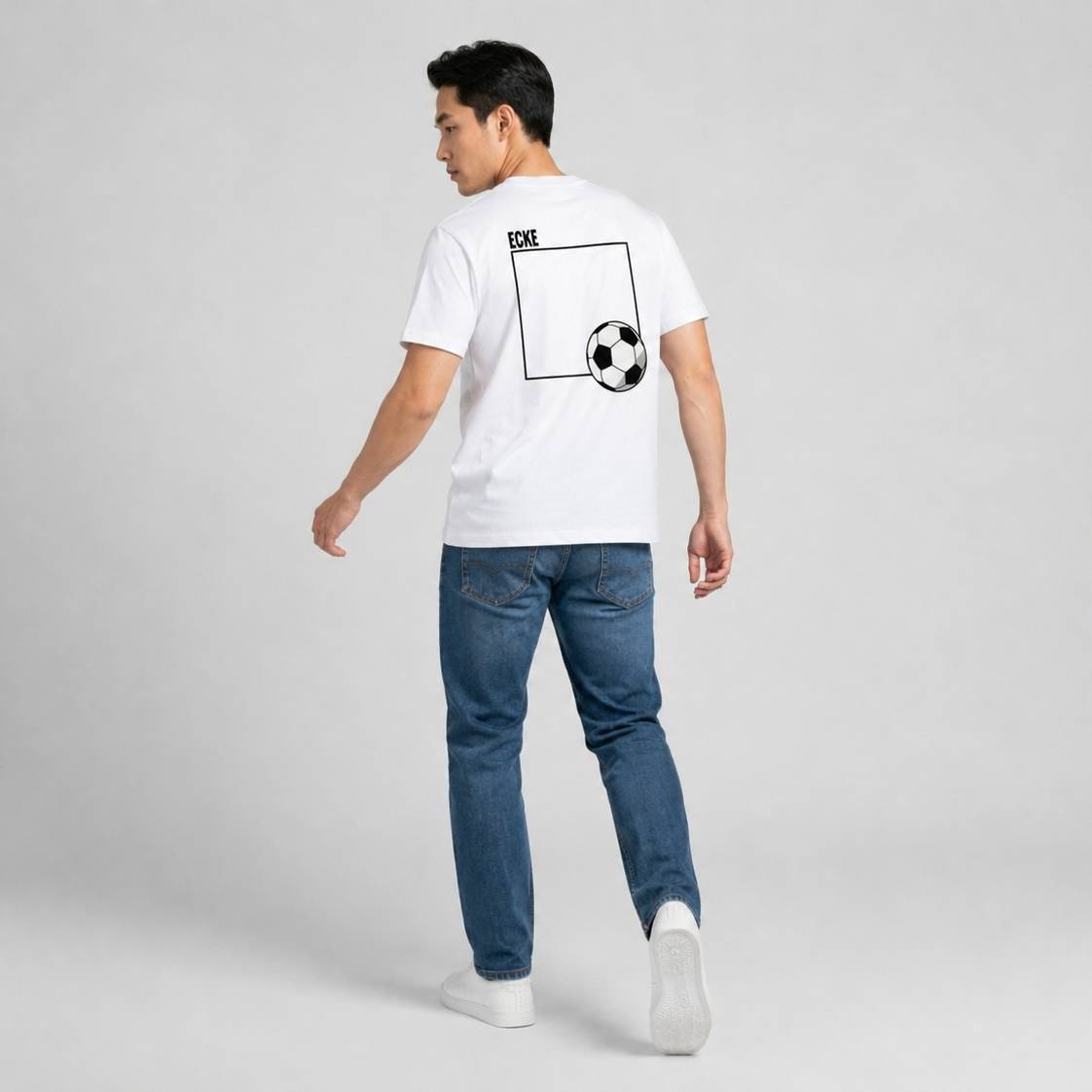 Fussball-Das Runde muss in die Ecke- Weisses T-shirt- UPGRAYZ
