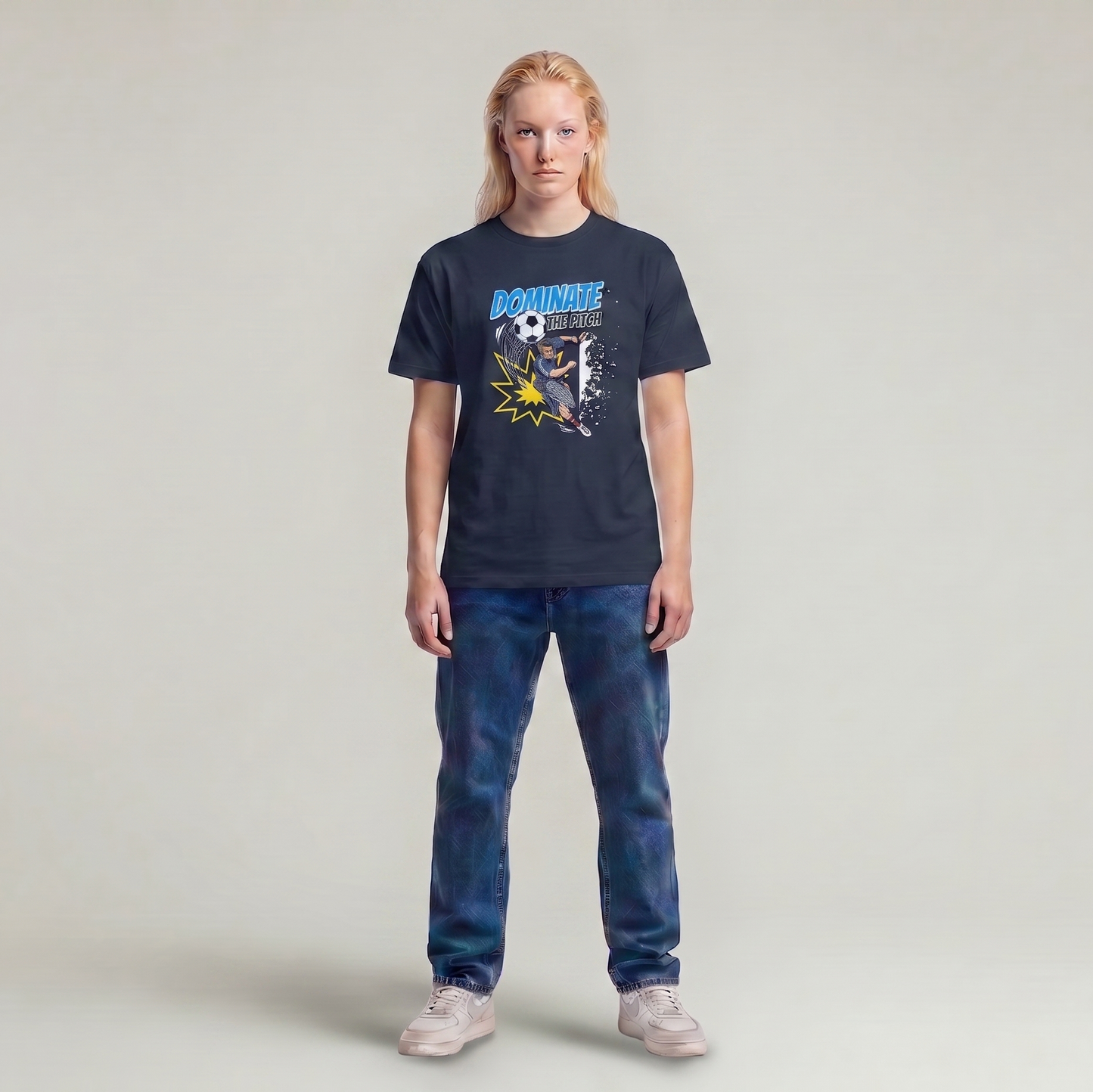 Kick it- Blaues T-Shirt-UPGRAYZ