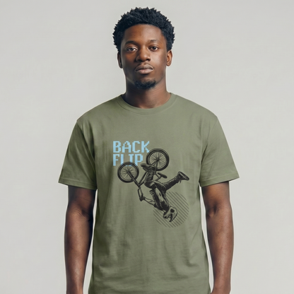 Back Flip Biker- Grünes T-shirt- UPGRAYZ