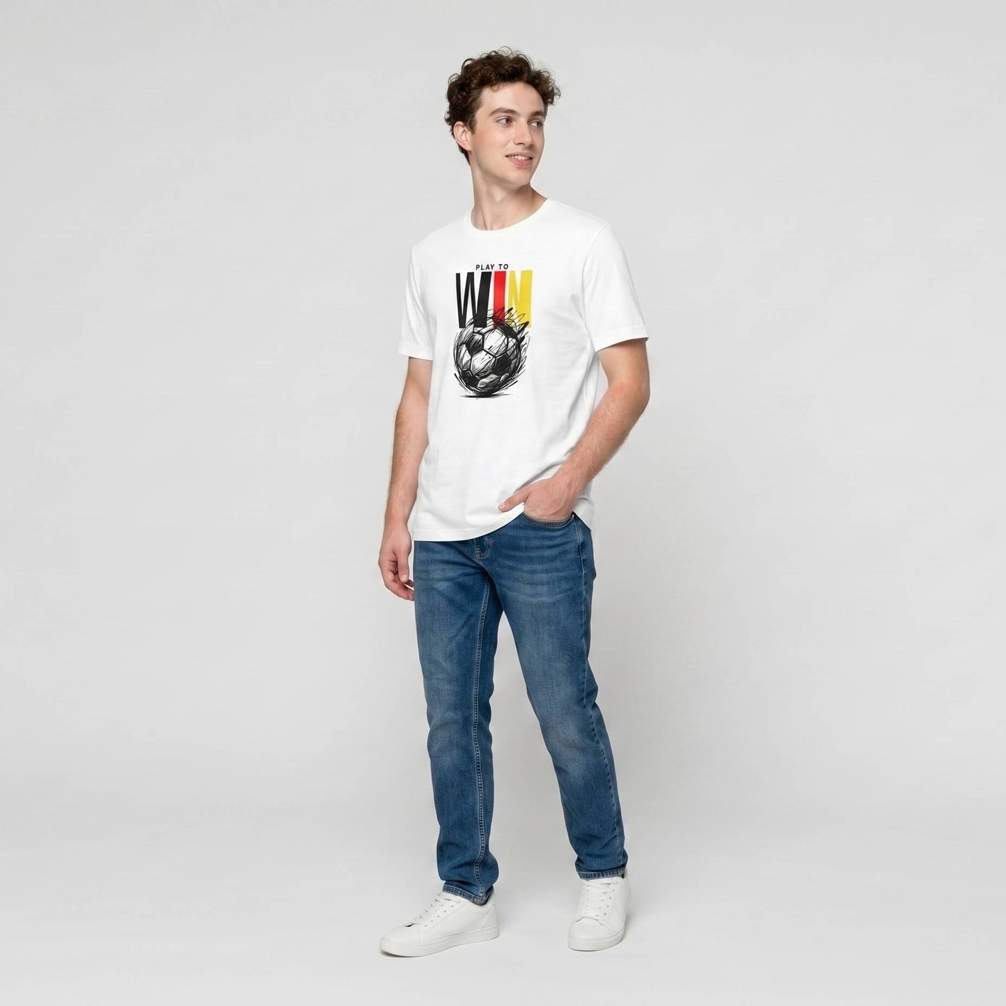 Fussball Play to Win- Weisses T-shirt- UPGRAYZ