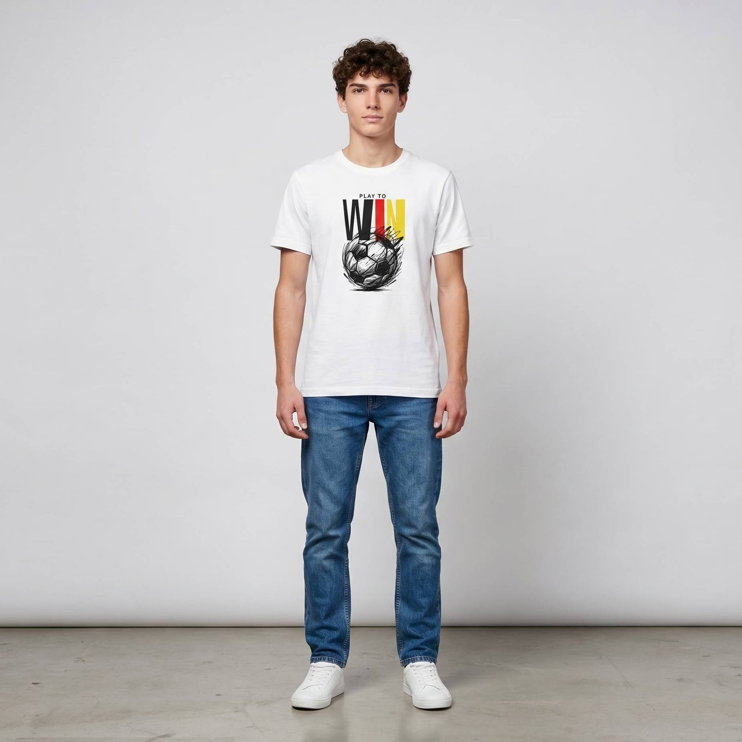 Fussball Play to Win- Weisses T-shirt- UPGRAYZ