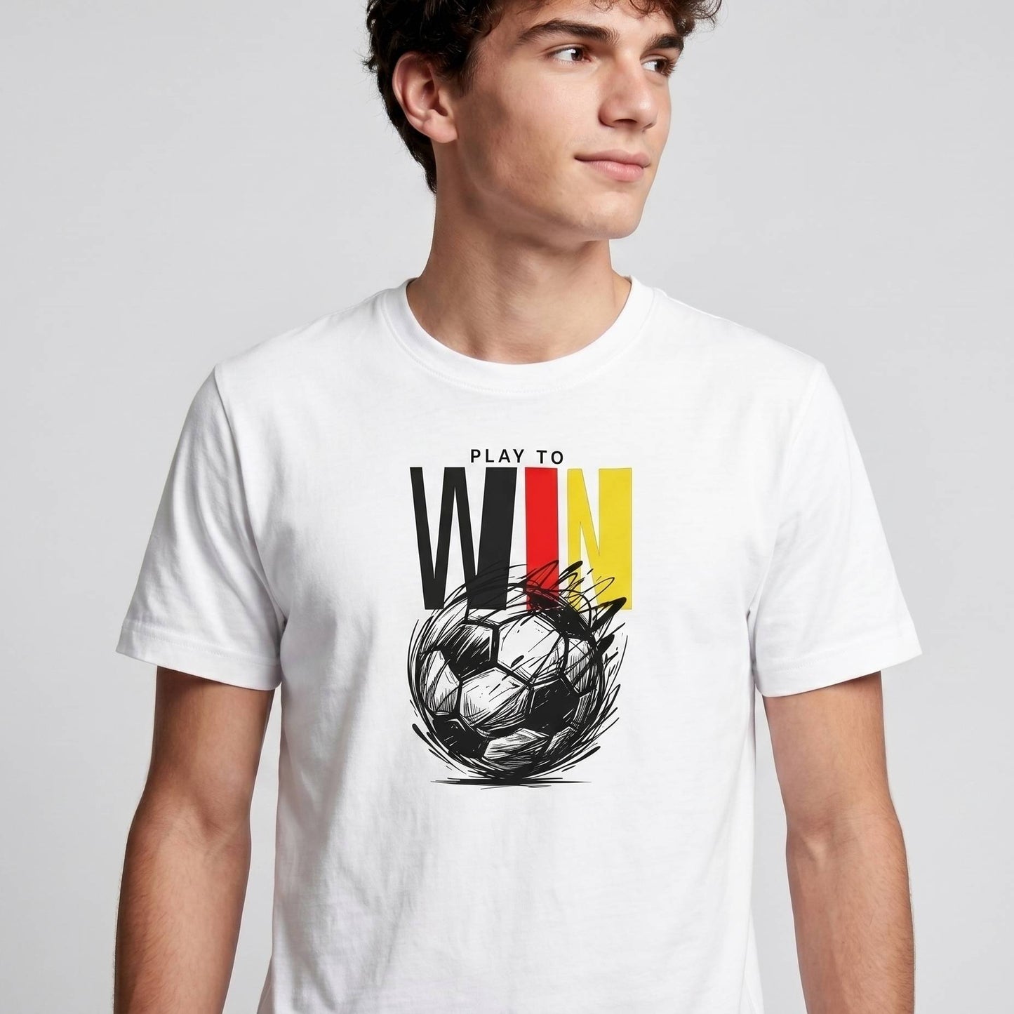 Fussball Play to Win- Weisses T-shirt- UPGRAYZ
