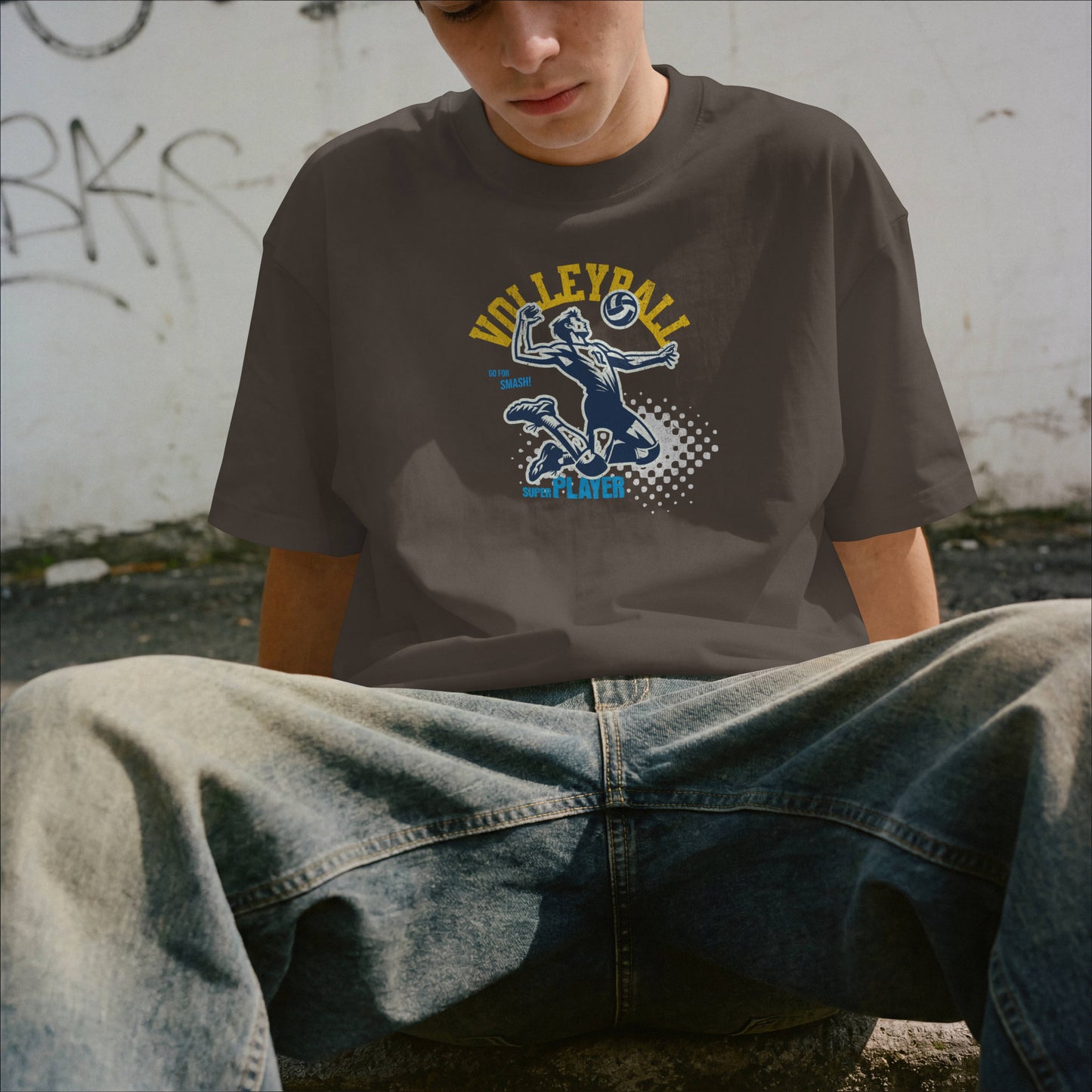 Volleyball Match- Braunes T-shirt- UPGRAYZ