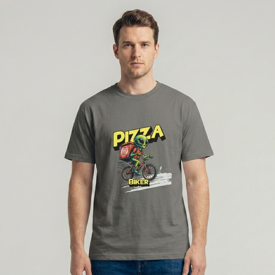 Pizza Addicted- Graues T-shirt- UPGRAYZ