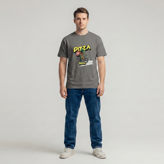 Pizza Addicted- Graues T-shirt- UPGRAYZ