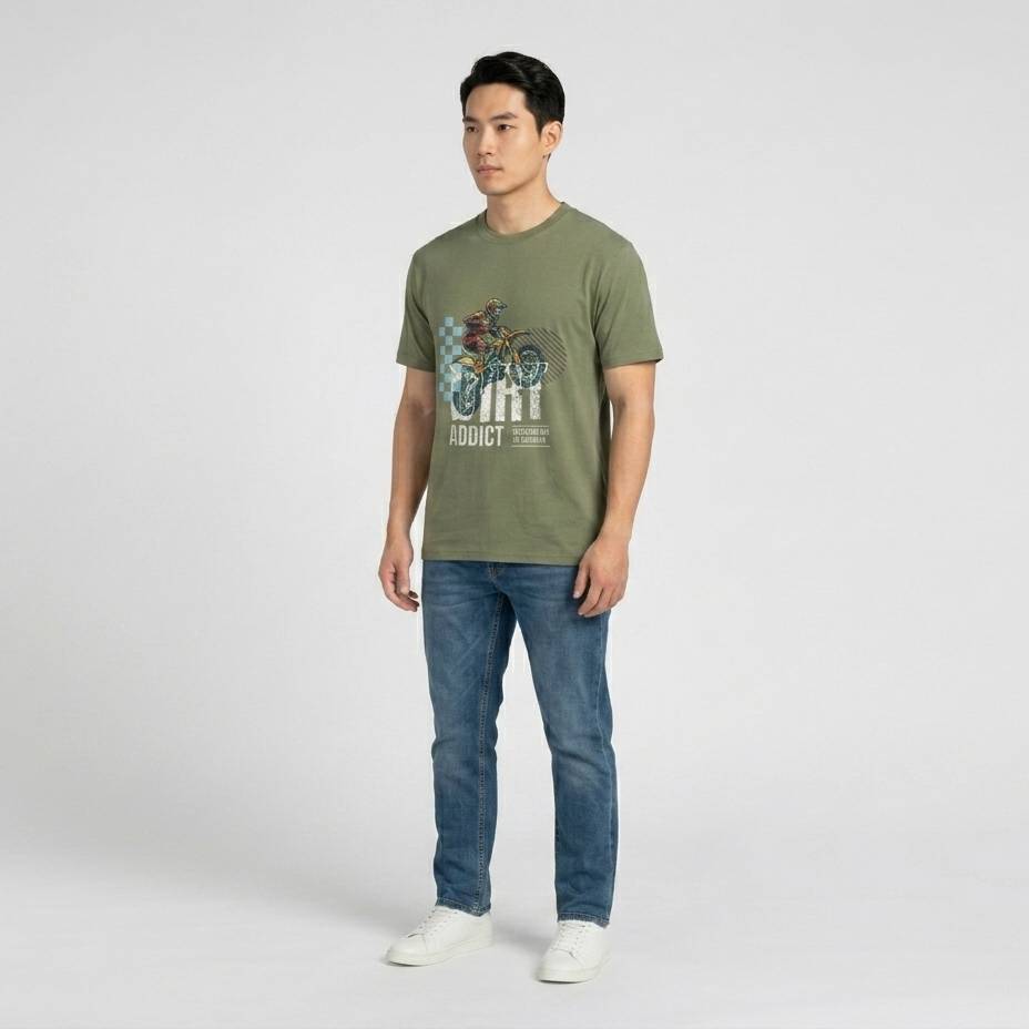 Dirt Addict Rider - Grünes T-Shirt - UPGRAYZ