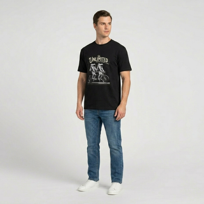Unlimited Riding- Schwarzes T-shirt- UPGRAYZ