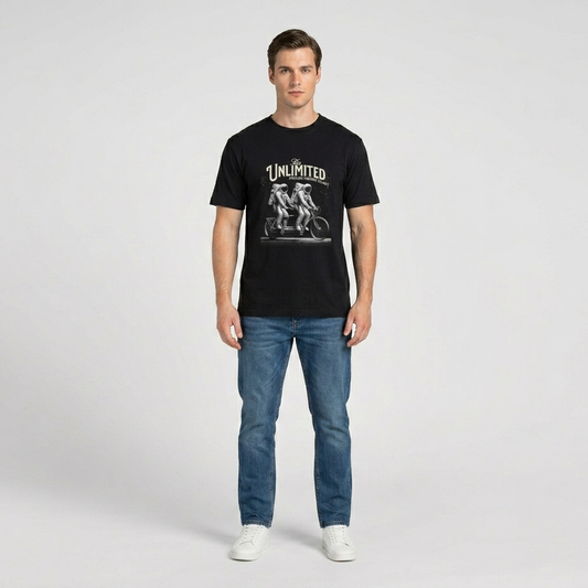 Unlimited Riding- Schwarzes T-shirt- UPGRAYZ