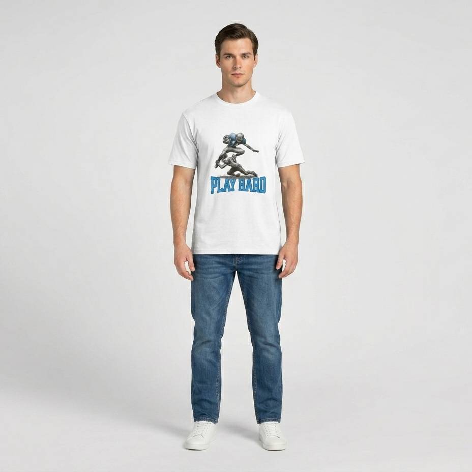 Football Play hard - Weisses T-shirt- UPGRAYZ