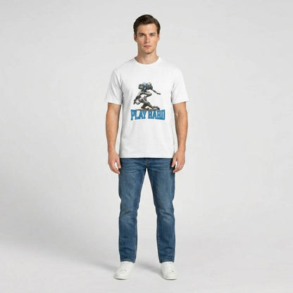 Football Play hard - Weisses T-shirt- UPGRAYZ