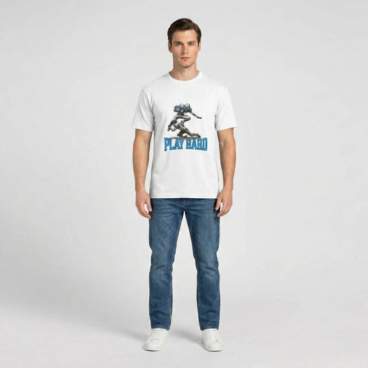 Football Play hard - Weisses T-shirt- UPGRAYZ