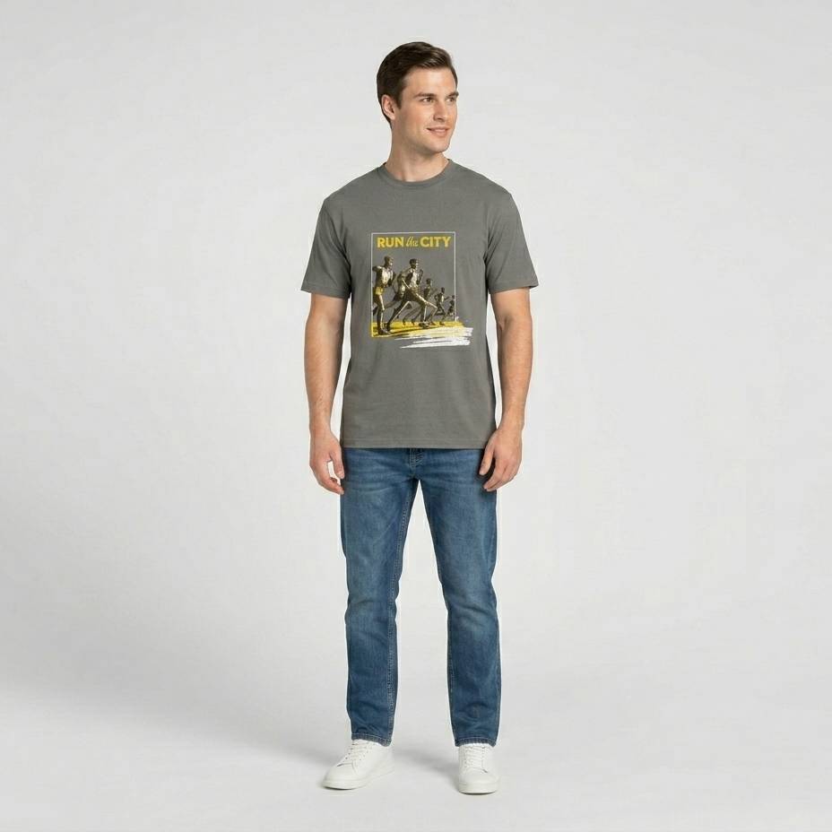 Run the City- Graues T-shirt- UPGRAYZ