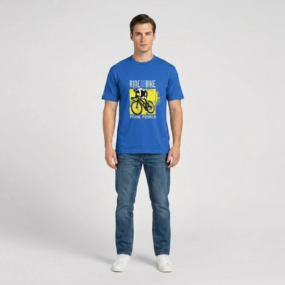 Ride the bike - Blaues T-shirt- UPGRAYZ
