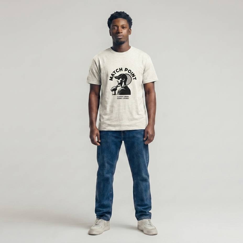 Tennis Match Point- Weisses T-shirt- UPGRAYZ