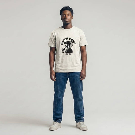 Tennis Match Point- Weisses T-shirt- UPGRAYZ