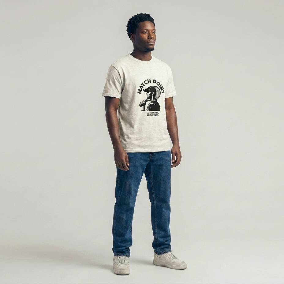 Tennis Match Point- Weisses T-shirt- UPGRAYZ