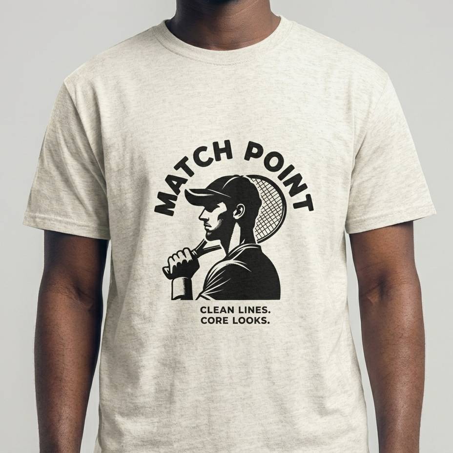 Tennis Match Point- Weisses T-shirt- UPGRAYZ