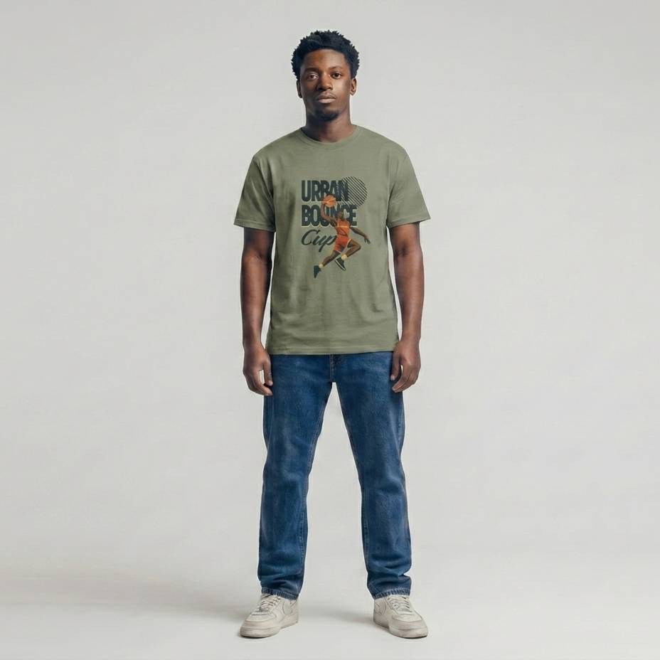 Basketball Bounce- Grünes T-shirt - UPGRAYZ